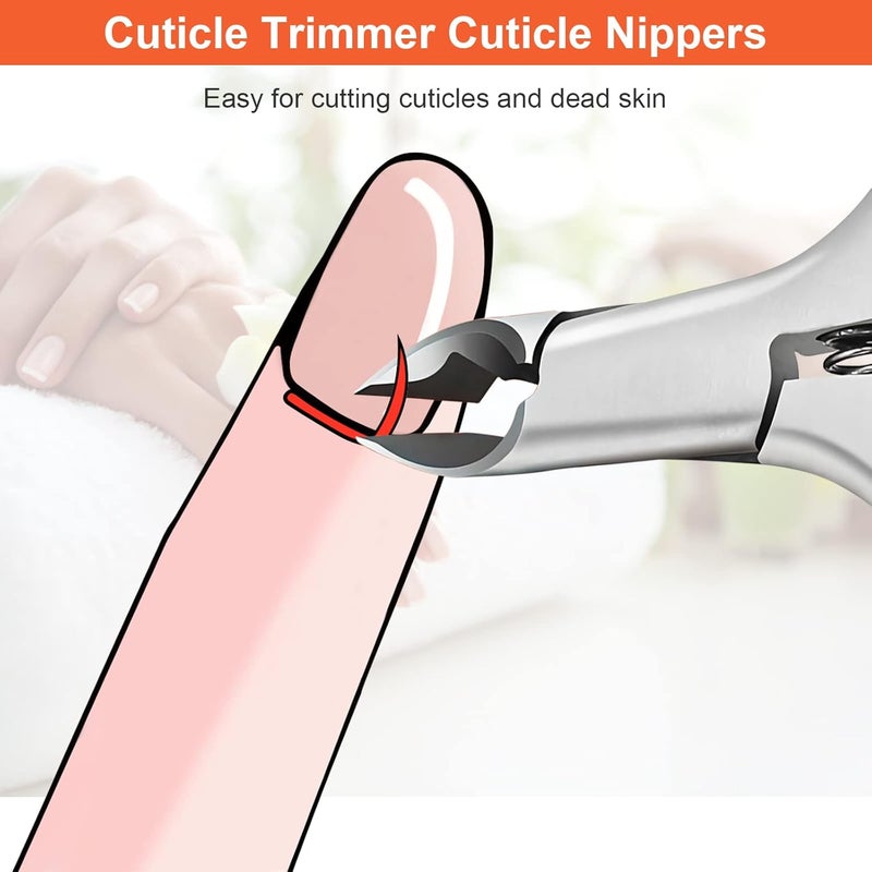 CGBE Cuticle Trimmer, 3/4 Jaw Extremely Sharp Cuticle Nippers, Professional Nail Cuticle Trimmer Tools, Non-slip Silicone Handle Cuticle Clipper for Nail Care Pedicure Manicure Nail (Orange) - Image 5